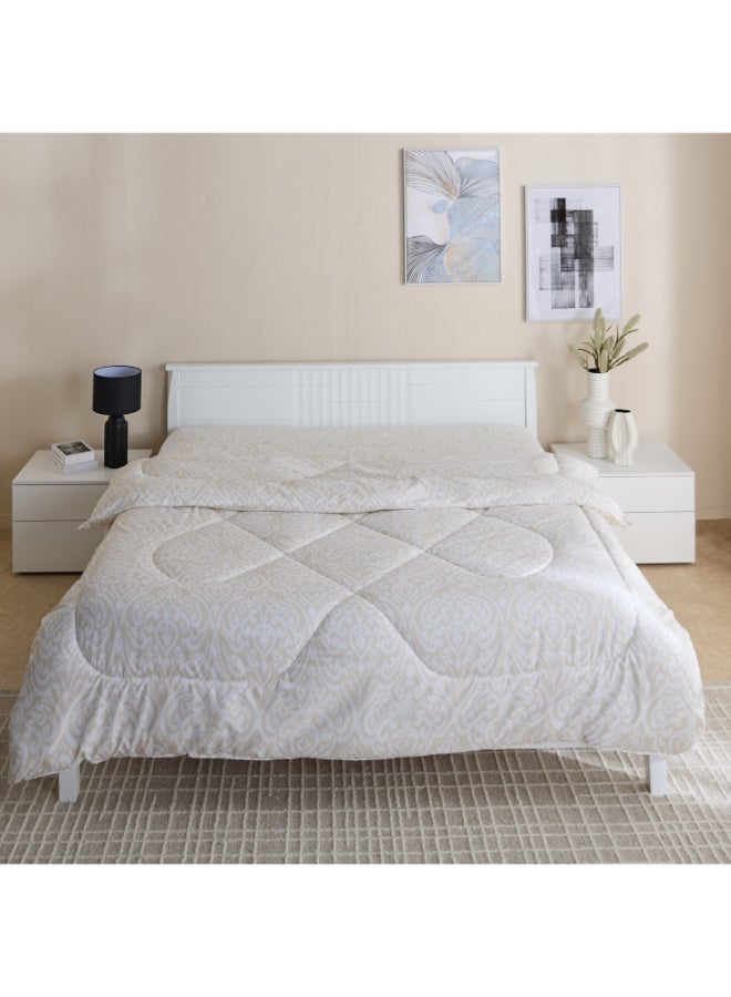 Home Box Microfiber Queen Comforter - Cream Color - Image 2